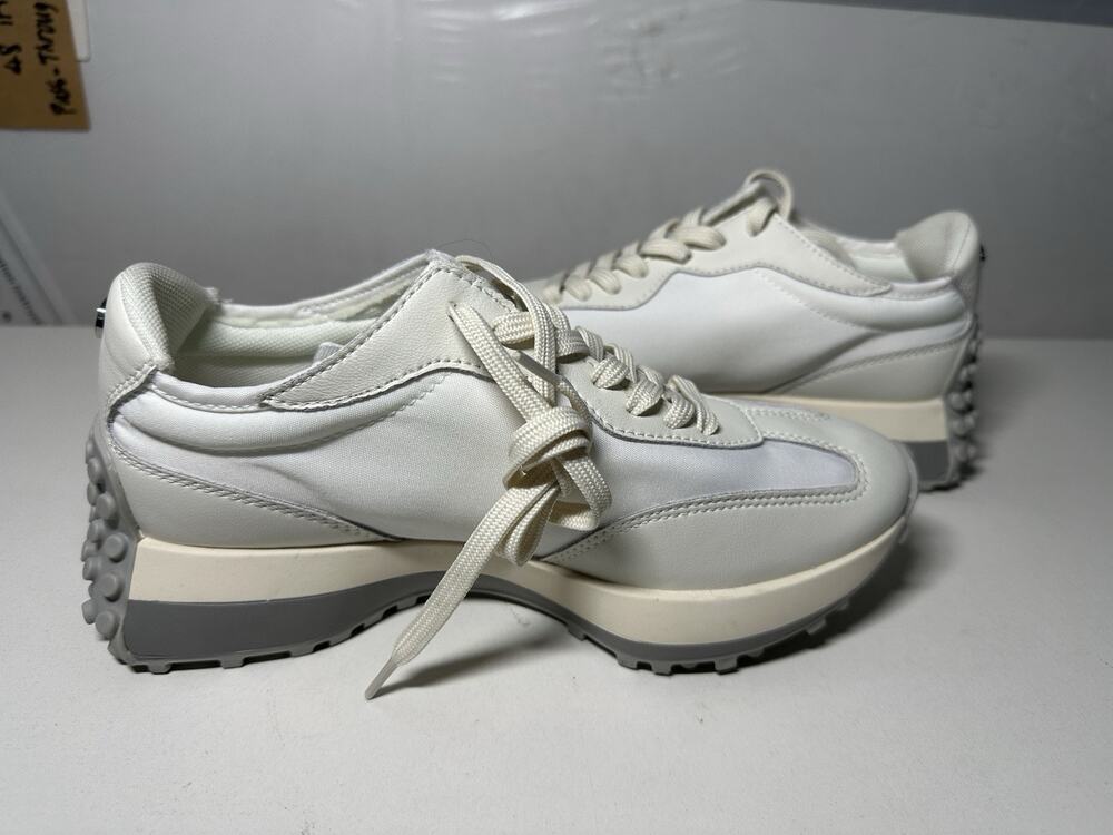 Steve Madden Women's Campo Sneaker White/Grey Sz 7.5